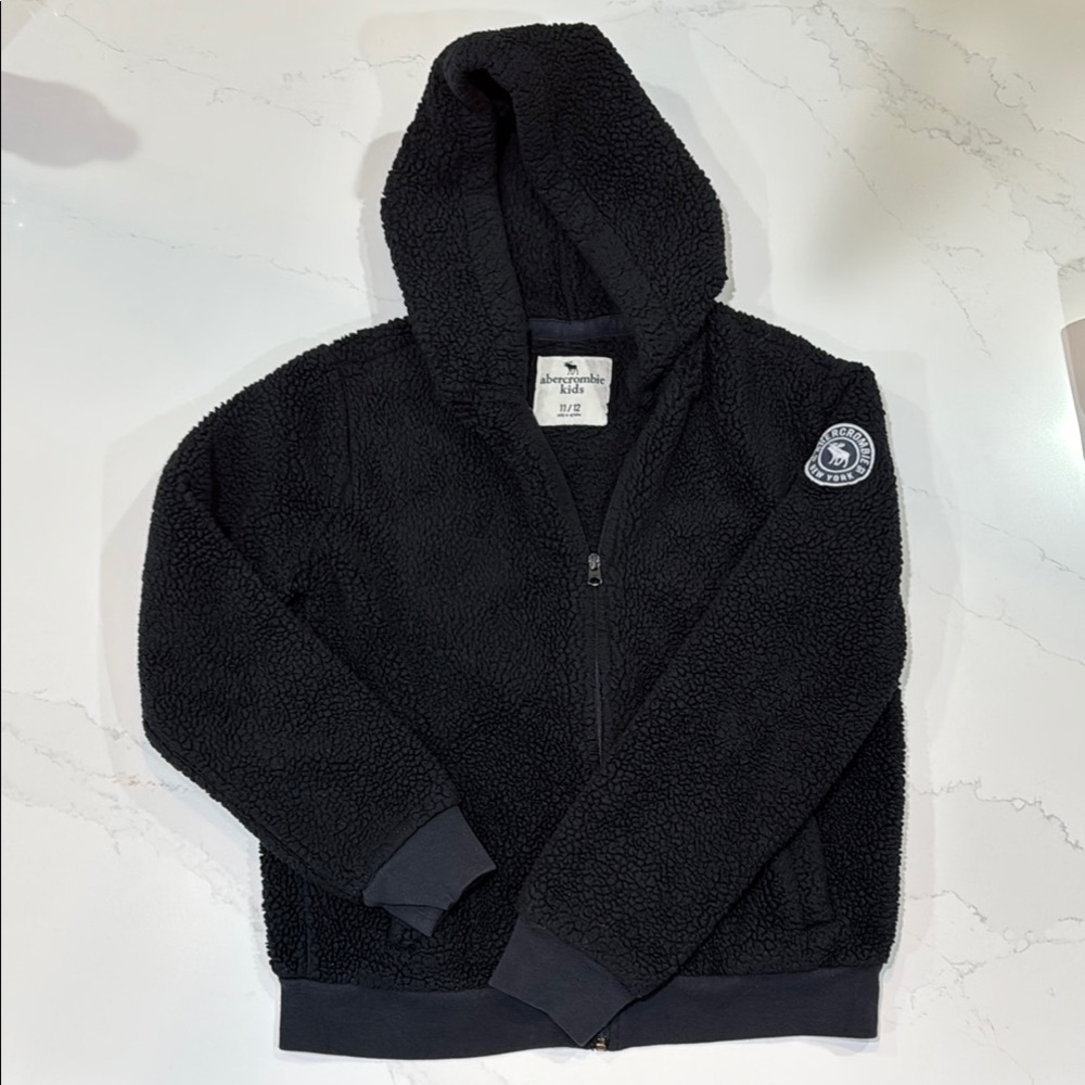 Abercrombie & Fitch Black Sherpa Hoodie